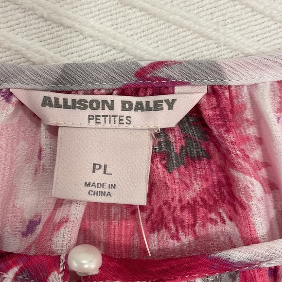 Allison Daley petites PL pink floral blouse - Picture 5 of 7